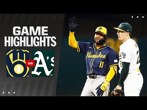 Brewers vs. A's Game Highlights (8/23/24) | MLB Highlights