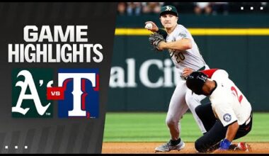 A's vs. Rangers Game Highlights (8/30/24) | MLB Highlights