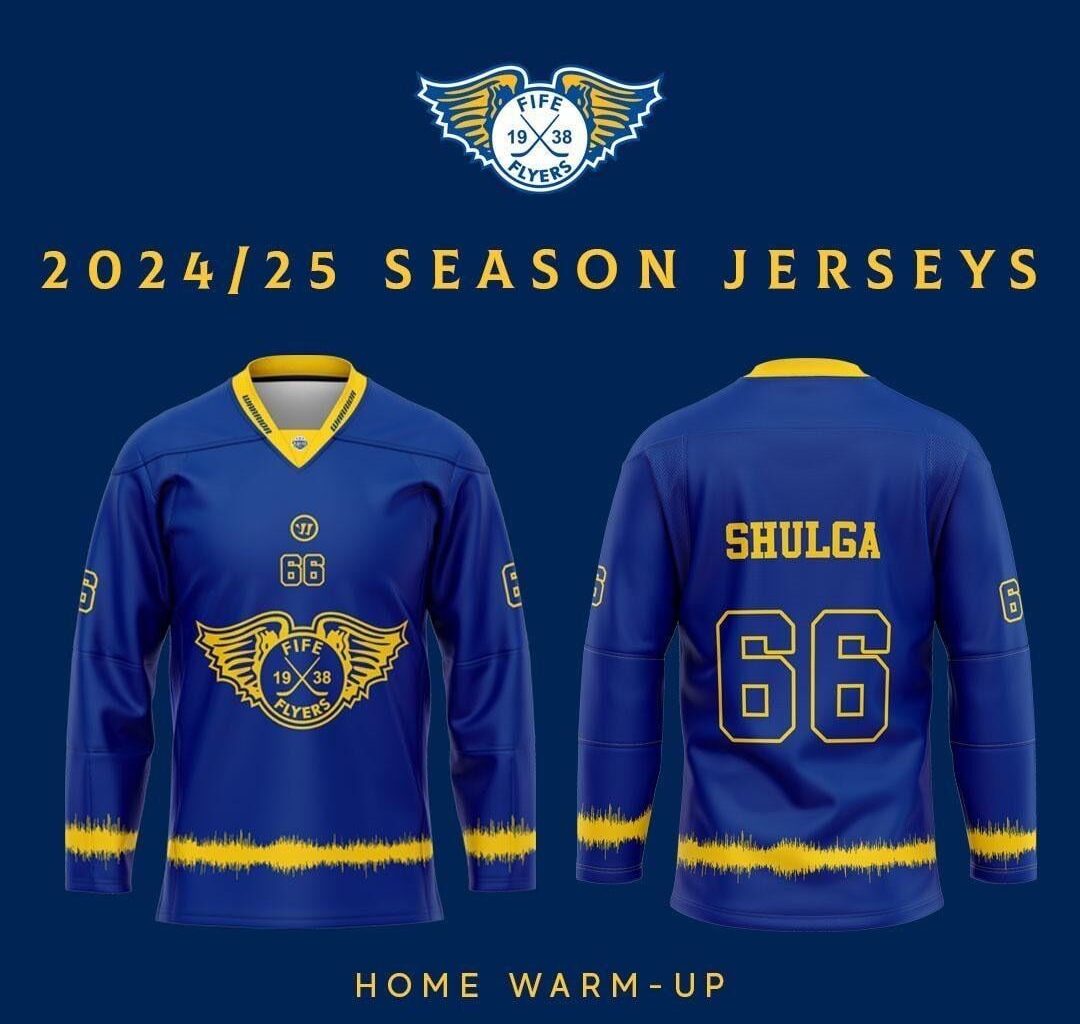 The Fife Flyers (🏴󠁧󠁢󠁳󠁣󠁴󠁿) have added an audio visualisation design on their home and away warmup jerseys of their fans chanting from last season
