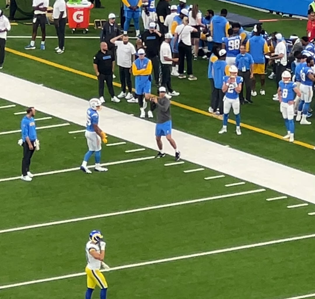Here’s another angle of Herbert throwing last night. His foot seems to be ok.