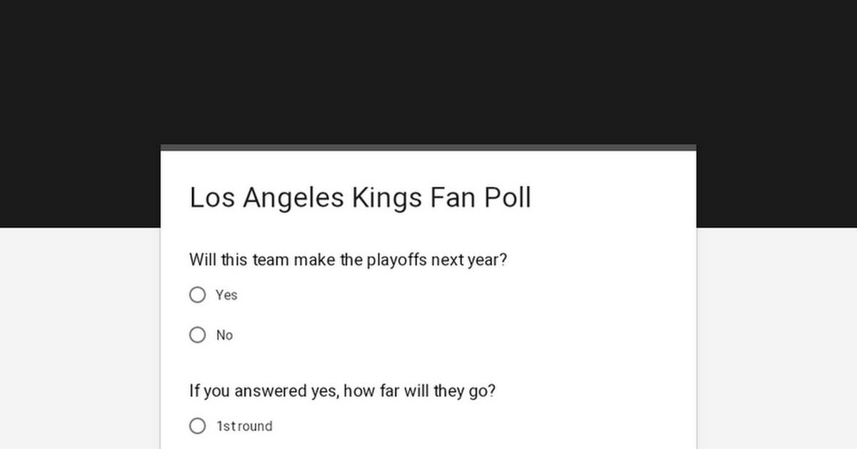 Los Angeles Kings Opinion Poll Results & Offseason Recap
