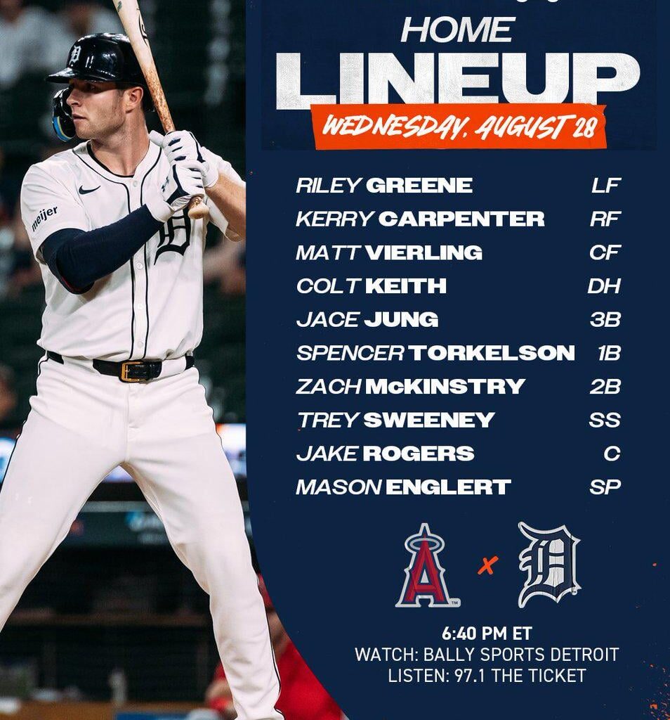 Our lineup as we try for a season high six wins in a row