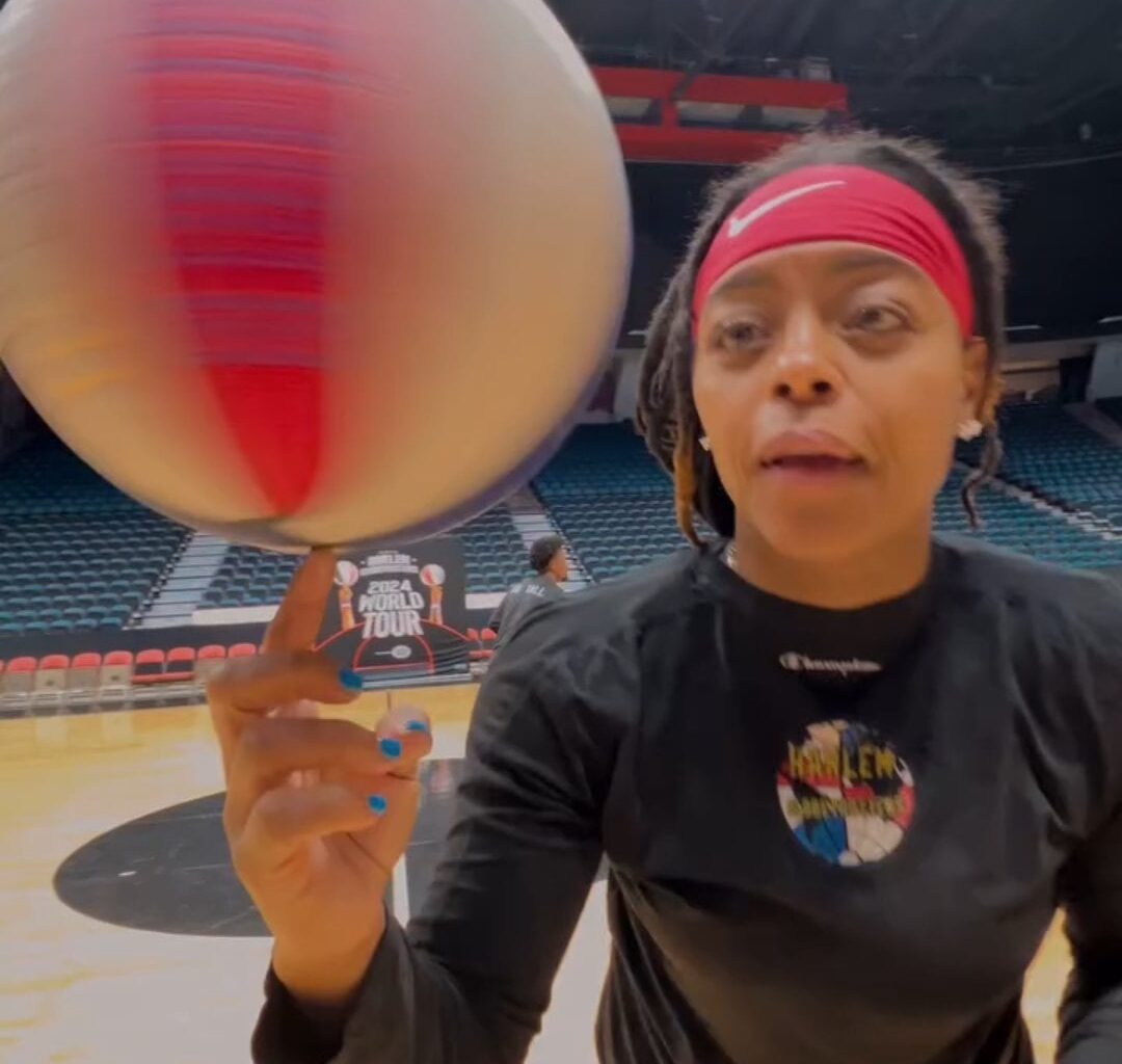 Harlem Globetrotter proves that there is no magnet inside of their basketball