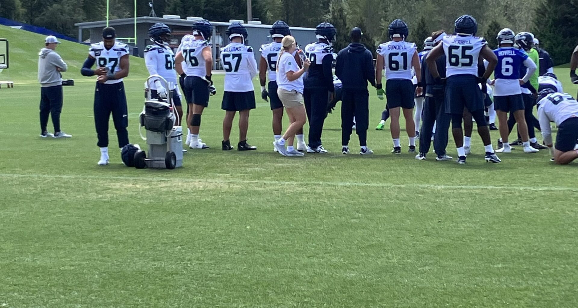 [Condotta] Connor Williams suited up for practice today, wearing #57