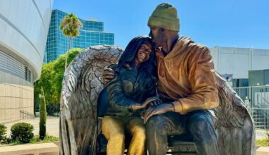 A closer look at emotional new Kobe Bryant statue as Lakers honor Gianna