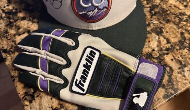 Got to design some custom gloves for free at the All-Star Game, so I went with the CC look.