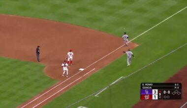 Drew Romo’s 1st major league hit is an infield single!