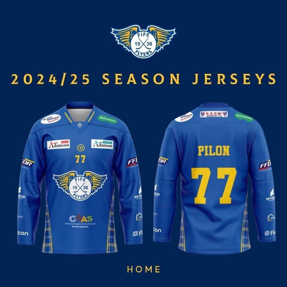 The Fife Flyers (🏴󠁧󠁢󠁳󠁣󠁴󠁿) have revealed their jerseys for the 2024/25 EIHL season!