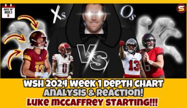 👀WR Luke McCaffrey STARTING! WSH Releases Week 1 Depth Chart vs Bucs! 4 Rookies Starting! SURPRISES!