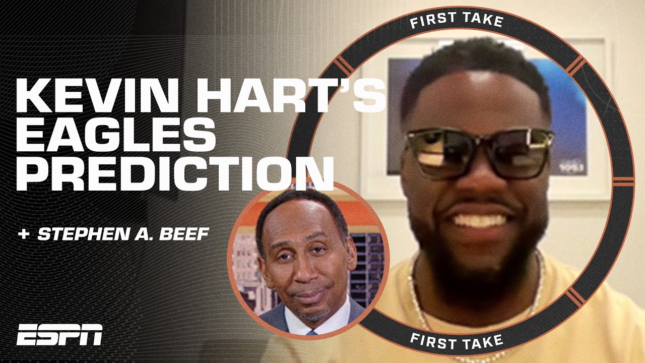 FLY EAGLES FLY 🦅 Kevin Hart's Super Bowl prediction for Philly & beef with Stephen A. 😆 | First Take