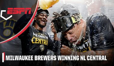 CELEBRATION IN MILWAUKEE 🍾 Brewers spray champagne after winning NL Central | ESPN MLB