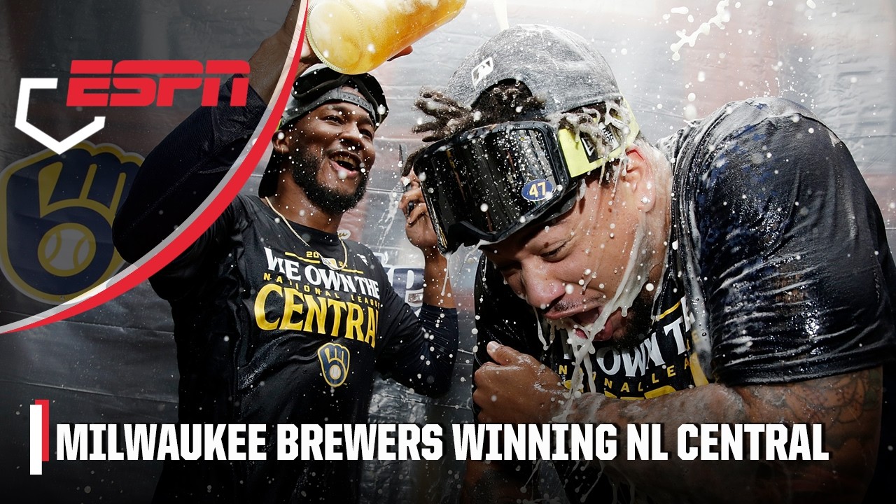 CELEBRATION IN MILWAUKEE 🍾 Brewers spray champagne after winning NL Central | ESPN MLB