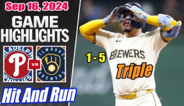 Philadelphia Phillies vs Milwaukee Brewers Game Highlights Today Sep 16, 2024 | MLB Highlights 2024