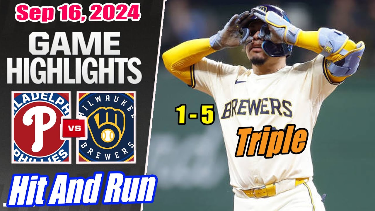Philadelphia Phillies vs Milwaukee Brewers Game Highlights Today Sep 16, 2024 | MLB Highlights 2024