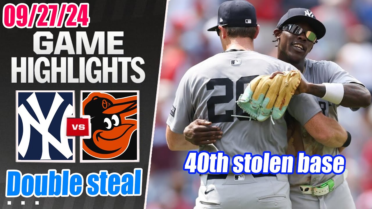 Yankees vs Pirates Full Highlights Sep 27, 2024 | Jazz 40th stolen base of the season!