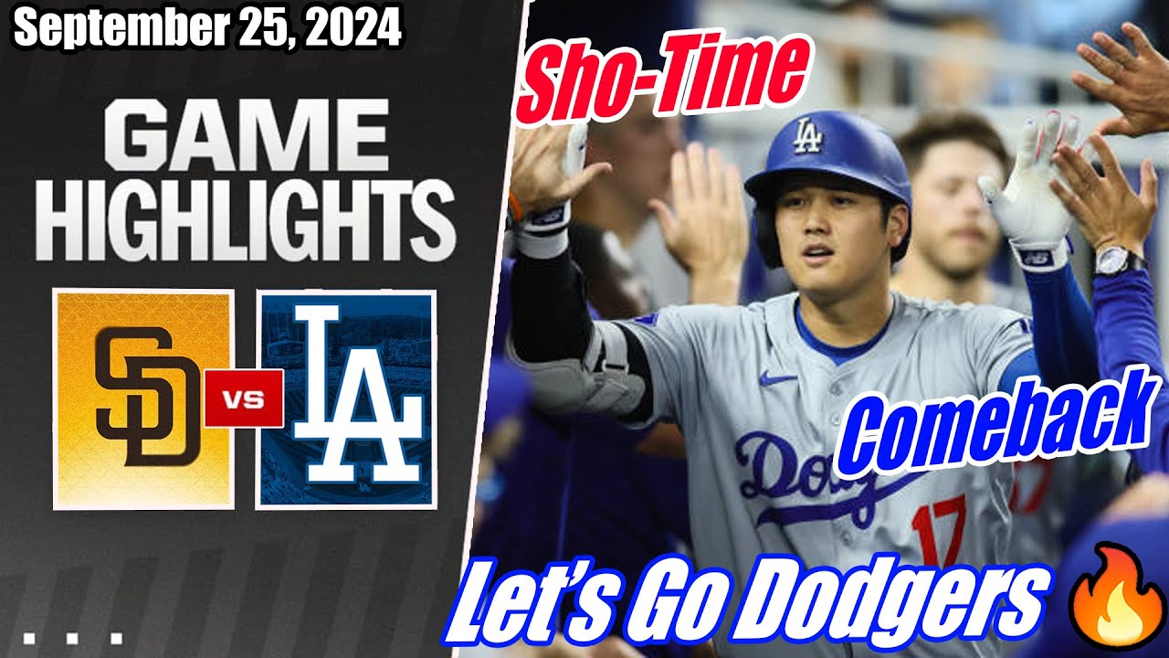 Los Angeles Dodgers vs San Diego Padres [GAME HIGHLIGHTS] Sep 26, 2024 | MLB Highlights 2024
