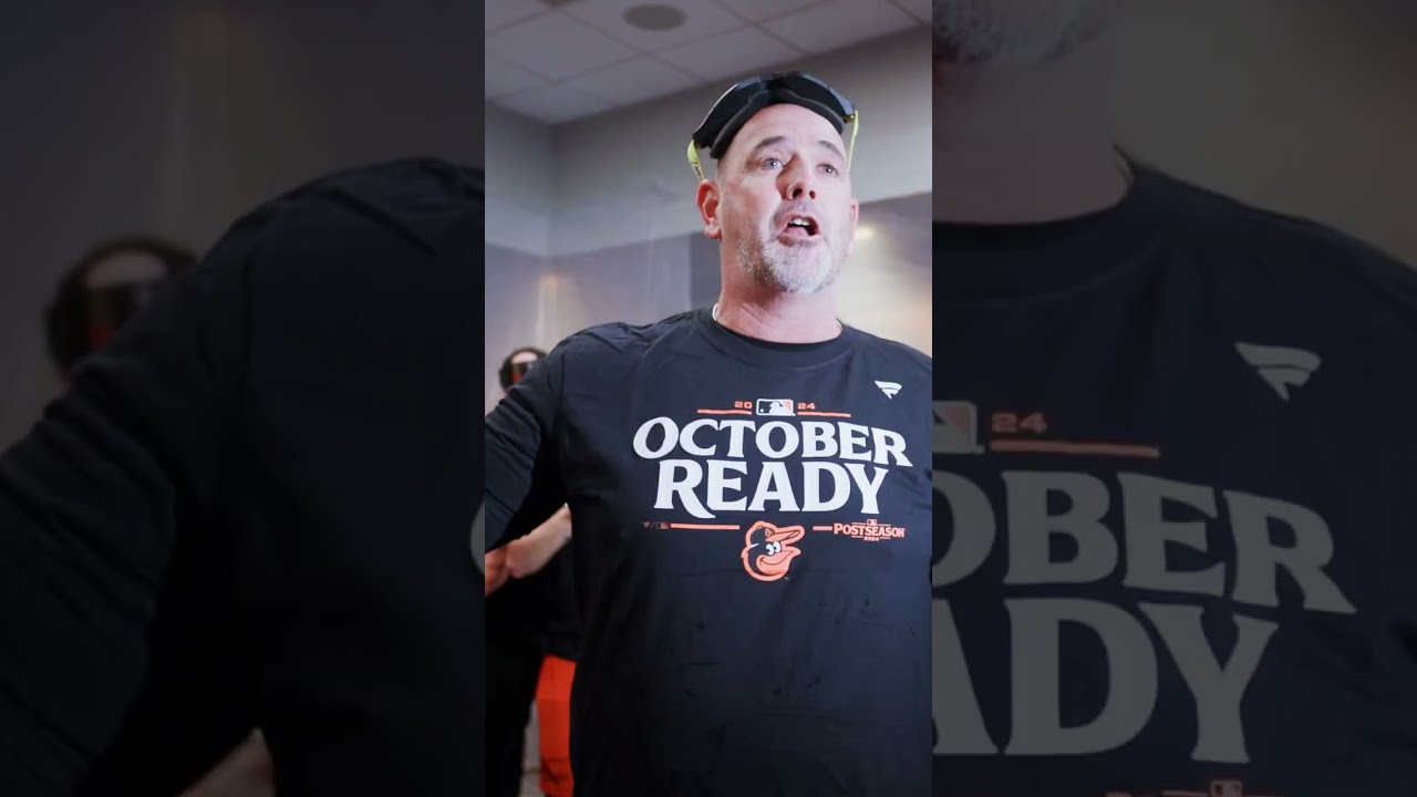 Brandon Hyde speaks to the clubhouse after the Orioles clinch a Postseason berth!