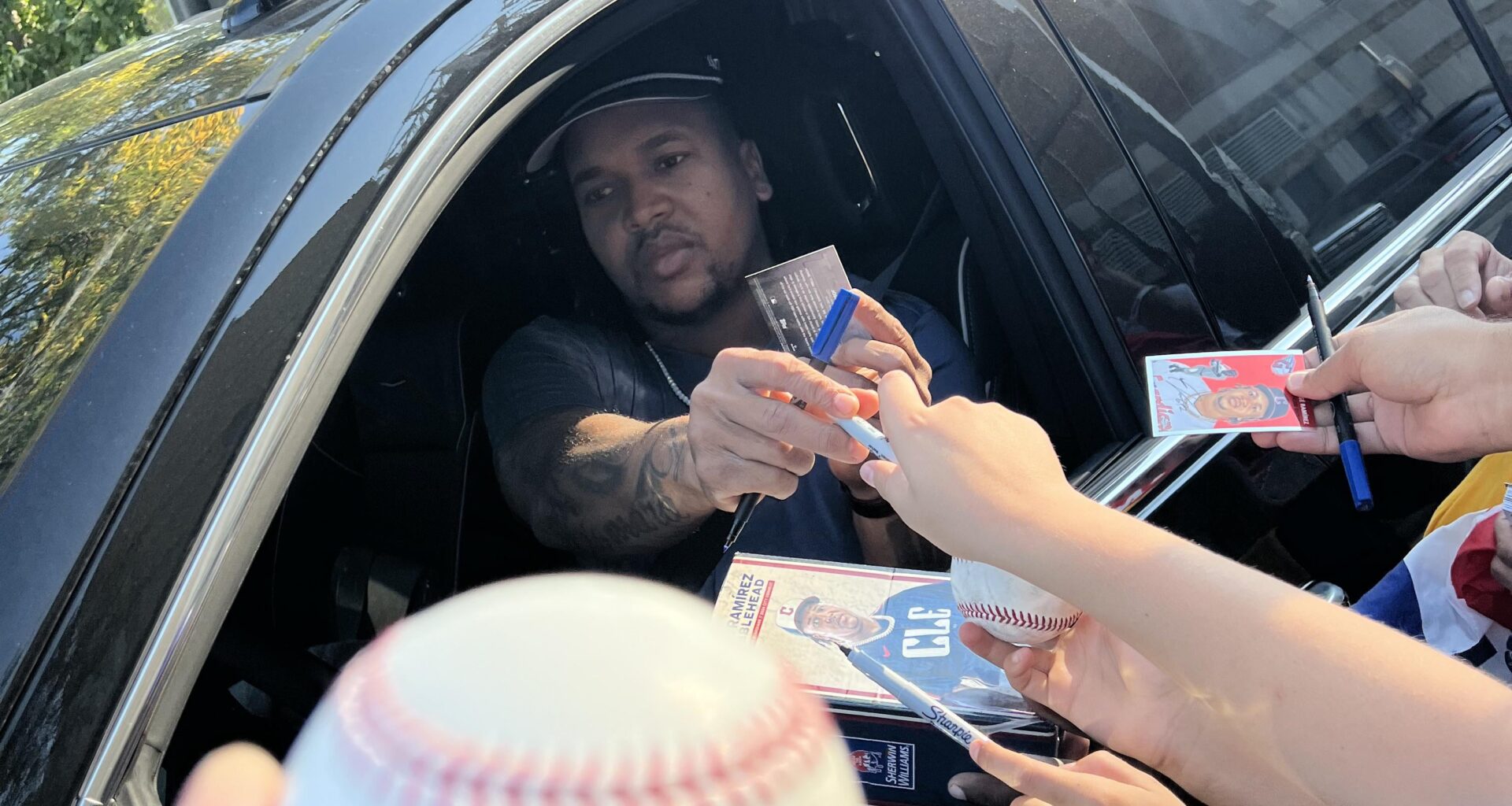Jose took some time to chat with fans and sign autographs after yesterday’s game.