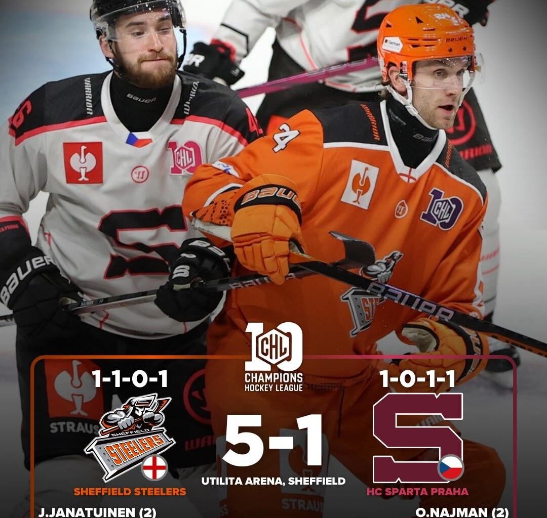 CHL 🇪🇺 results from the end of round 3 - Sheffield upset Sparta Prague at home!