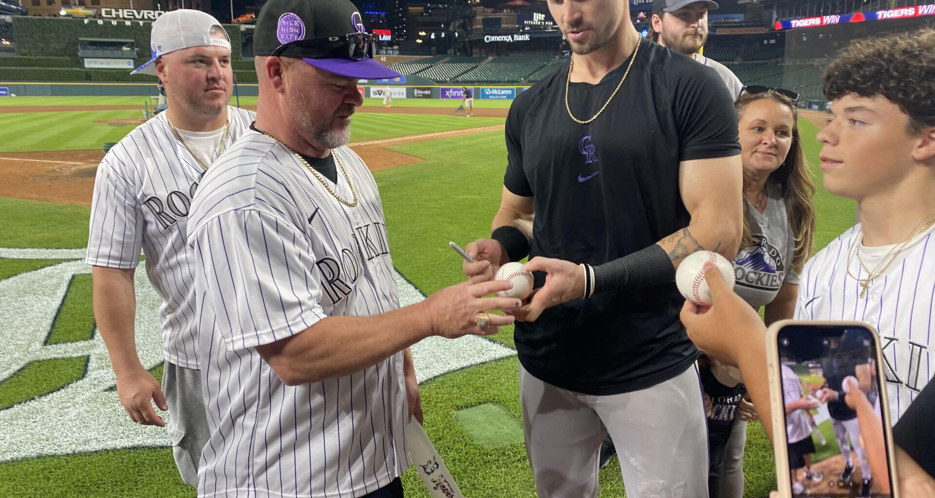 Got to meet our boy in centre field! (Met Doyle’s family @ Comerica, they invited me on the field for an autograph after the game)