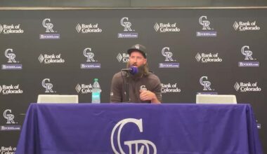 Charlie Blackmon's final words as he manages to avoid getting choked up:  "It really means a lot that I'm joined by so many current and former teammates here, staff members, members of the media, family members... Thank you for making this week special. I'll never forget it."