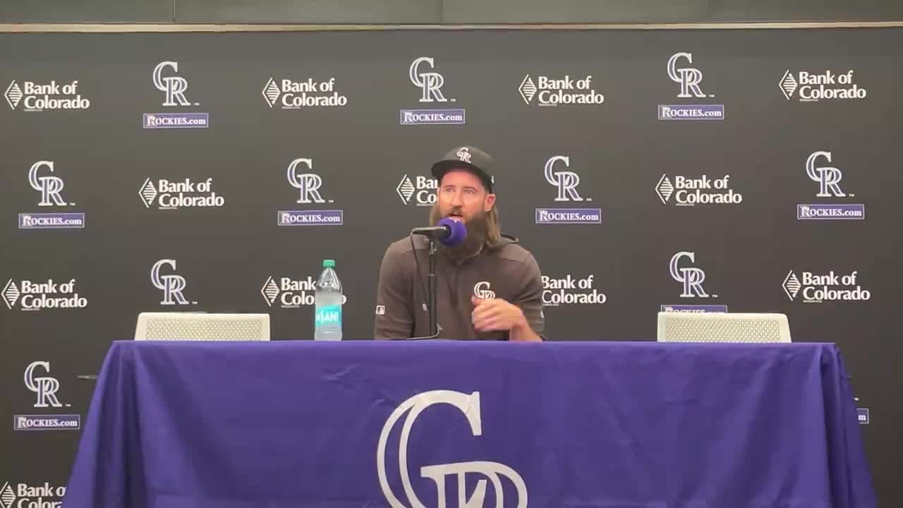 Charlie Blackmon's final words as he manages to avoid getting choked up:  "It really means a lot that I'm joined by so many current and former teammates here, staff members, members of the media, family members... Thank you for making this week special. I'll never forget it."