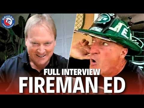 Jon Gruden Interviews Fireman Ed on his take on tonights TNF game Jets vs Pats.