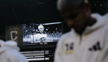 Columbus Crew with a moment of silence for JG 🖤