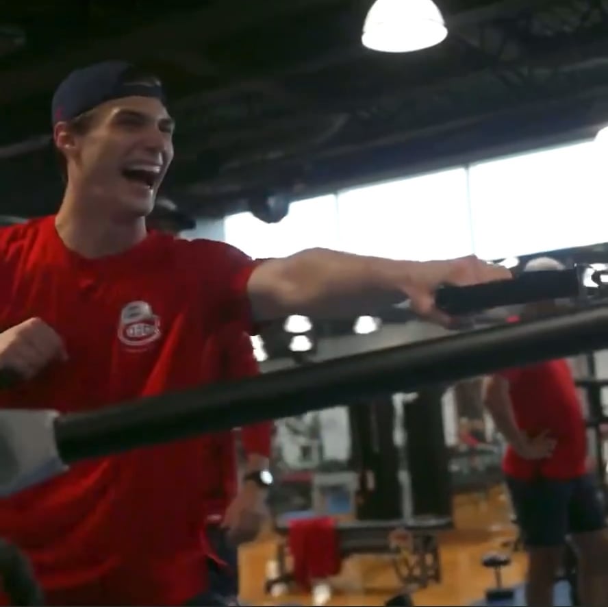 Juraj Slafkovsky going beast mode in the gym today