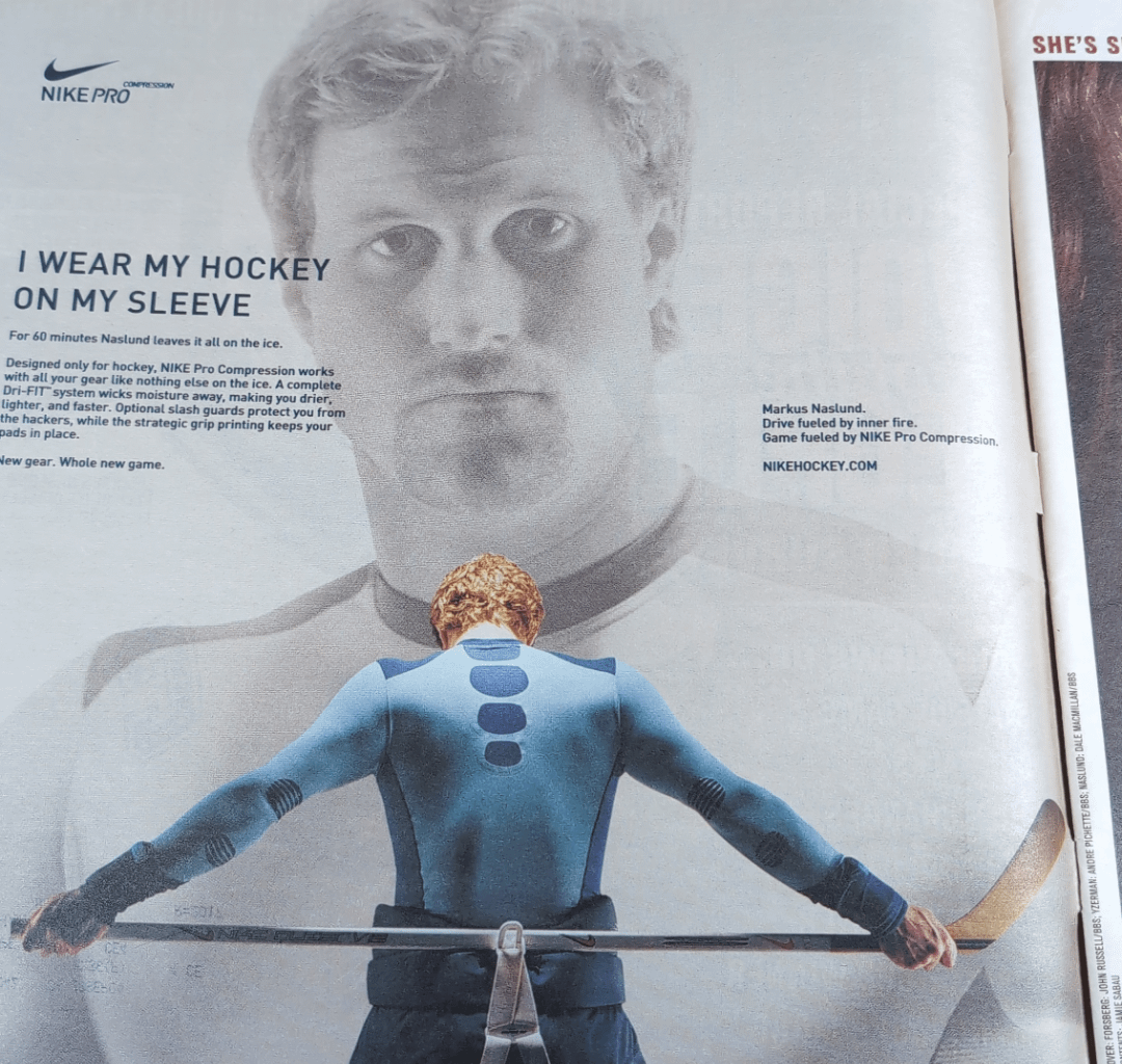 NHL Players in Ads from 20 Years Ago