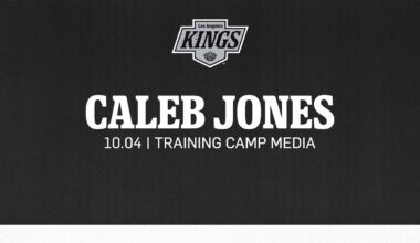 Defenseman Caleb Jones | 10.04 LA Kings Practice in Quebec City | Media