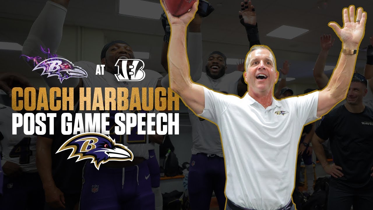 John Harbaugh's Postgame Speech After Iconic Win Over Bengals | Baltimore Ravens