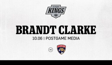 Defenseman Brandt Clarke | 10.06 LA Kings fall to Florida Panthers | Preseason Media