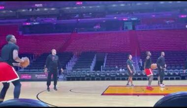 Bam shooting 3s before the scrimmage | Miami Heat