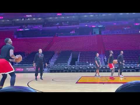 Bam shooting 3s before the scrimmage | Miami Heat