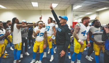 Jim Harbaugh Locker Room Victory Speech vs Broncos | LA Chargers