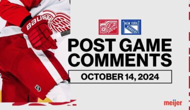 Dylan Larkin, Alex Lyon, Derek Lalonde Post Game | Oct. 14 vs NYR