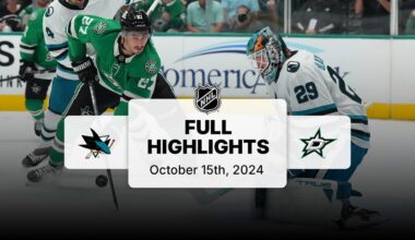 Sharks at Stars | October 15, 2024 | NHL Full Game Highlights