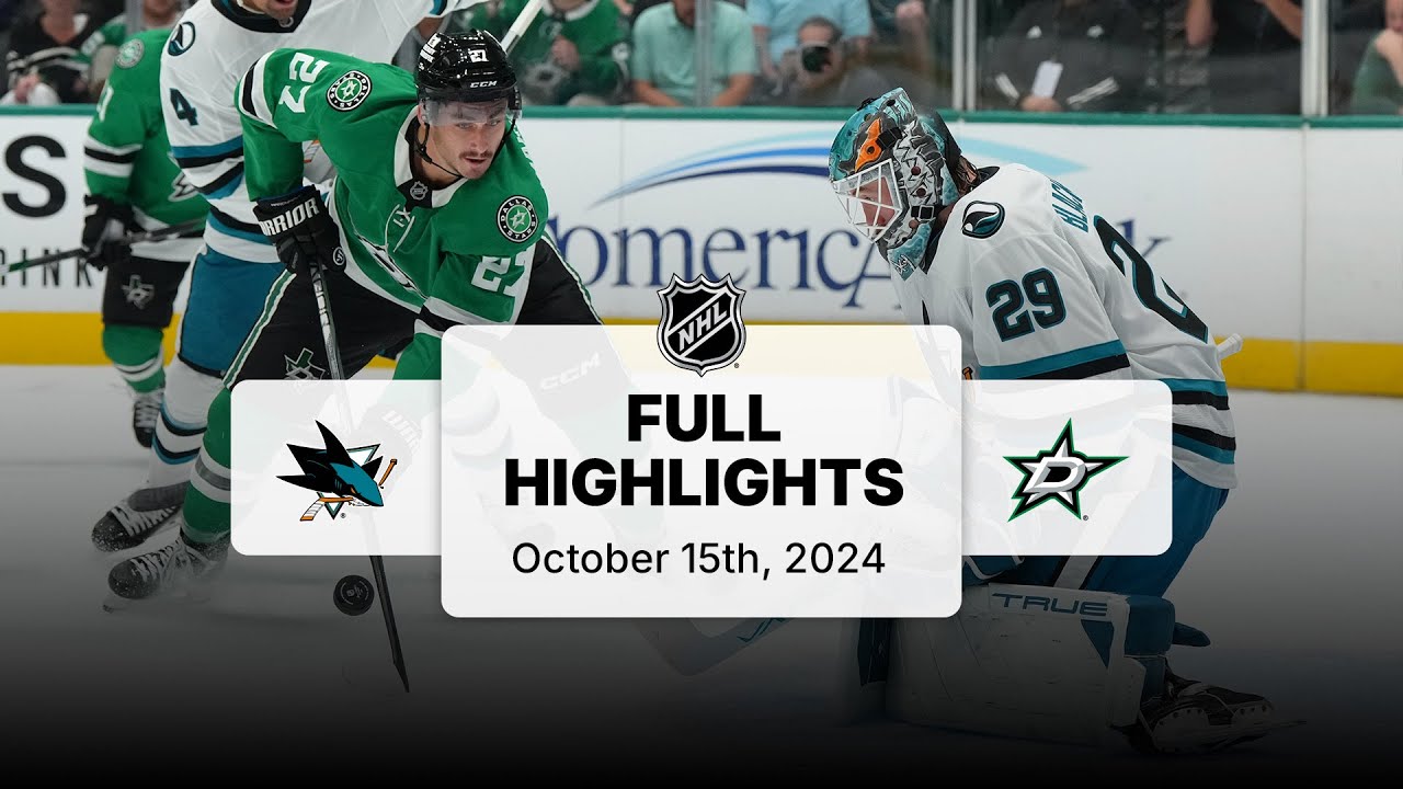 Sharks at Stars | October 15, 2024 | NHL Full Game Highlights