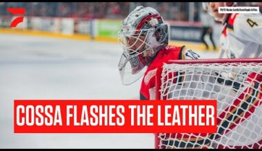 Detroit Red Wings Prospect Sebastian Cossa Makes Spectacular Glove Save Late In Game