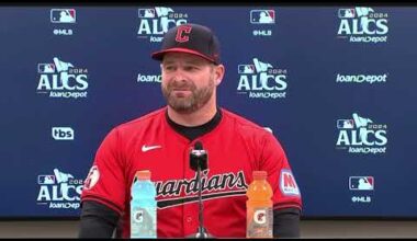 Guardians Stephen Vogt Postgame says #Guardians are hurting after losing ALCS to Yankees