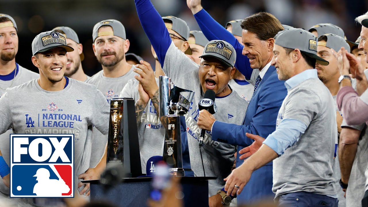 Los Angeles Dodgers NLCS Trophy & MVP Presentation | MLB on FOX