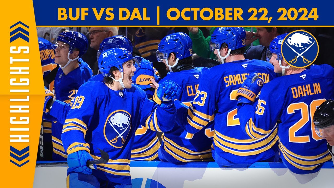 Tage Thompson, Ryan McLeod Score In Buffalo Sabres 4-2 Home Win Against Dallas Stars | Highlights