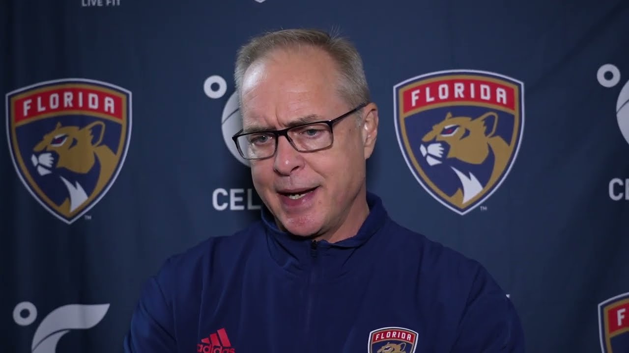 Paul Maurice, Florida Panthers Morning Skate at New York Rangers