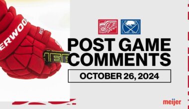 Lucas Raymond, Mo Seider, Derek Lalonde Post Game | Oct. 26 @ BUF