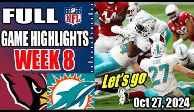 Arizona Cardinals vs Miami Dolphins Week 8 | FULL Game (QTR 1st) | NFL Highlights 2024