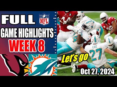 Arizona Cardinals vs Miami Dolphins Week 8 | FULL Game (QTR 1st) | NFL Highlights 2024