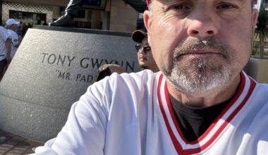 at the Braves-Padres game tonight