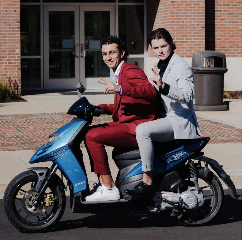 Michael Hage arrives to the Michigan game in style