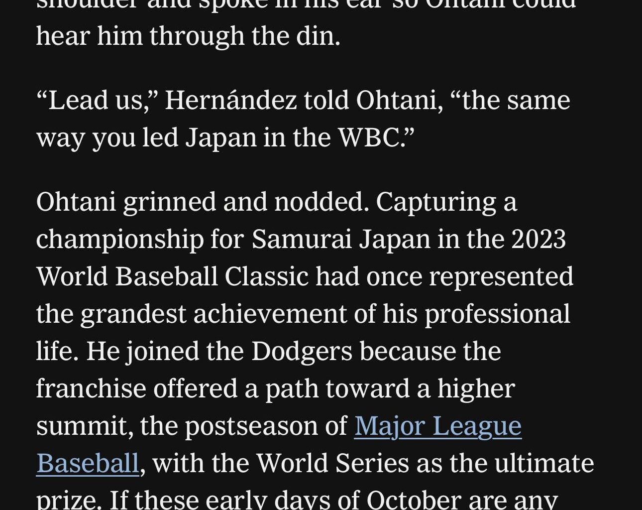 Kikè to Ohtani: “Lead us the same way you led Japan in the WBC”